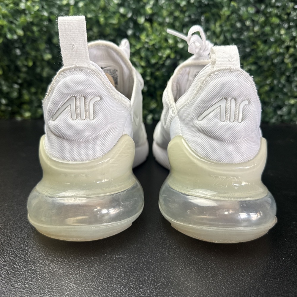 NIKE BIG KIDS AIR MAX 270 (GS) SZ 5.5Y YOUTH 943345 103 WHITE SILVER - Picture 5 of 9